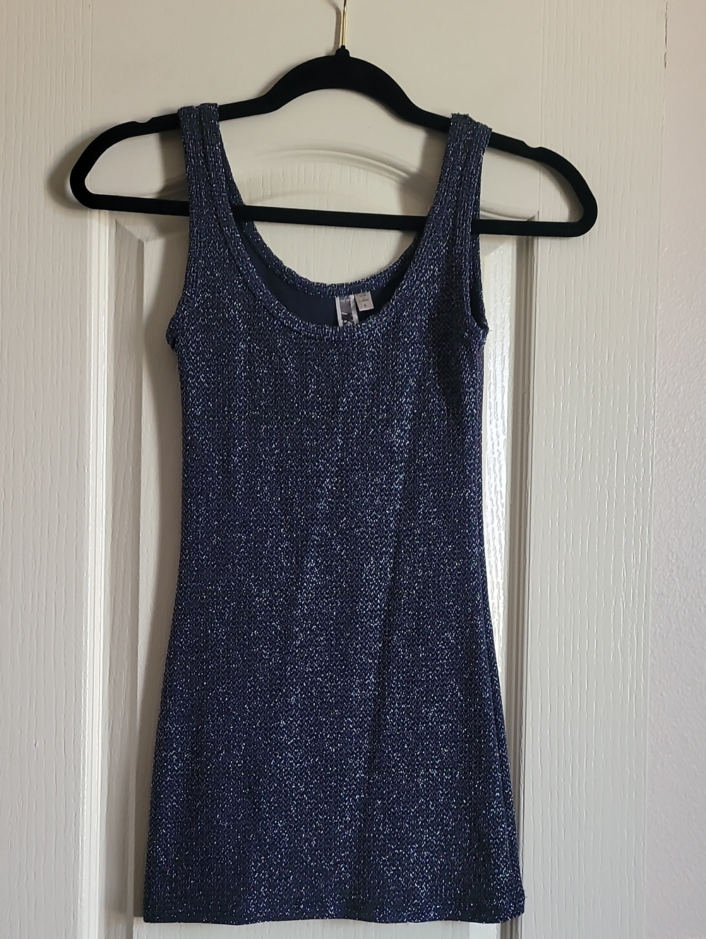 BKE Navy Metallic Scoop Neck Tank